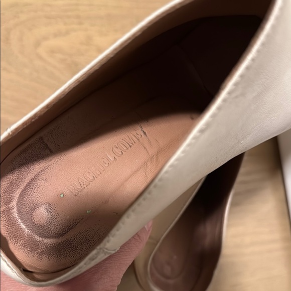 Rachel Comey White Leather Mules with Brown Wooden Heel 7.5 - Picture 3 of 7